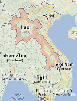 Landkarte LAOS von Google Maps